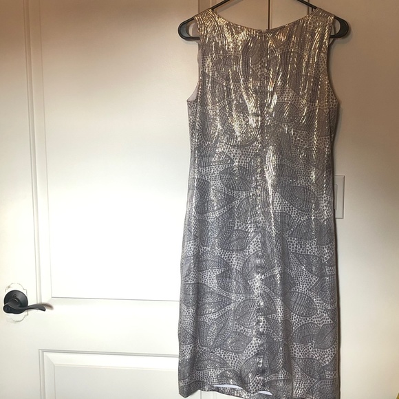 Tory Burch Silver Dress Size 6 - Picture 3 of 3